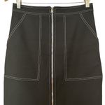 Diane Von Furstenberg  Black Pencil Skirt with Front Zipper Photo 7