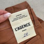 L'Agence L’Agence Jyothi High Rise Split Ankle Pants Jeans Cognac Coated Size 24 NWT Photo 6