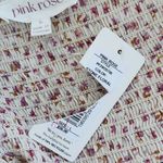  Cream and Pink Floral Boho Crop Top NWT Size Large Pink Rose Blouse Photo 6