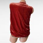 Brach Brach Velvet Embroidered Vest Boho Hippie Sleeveless Orange Red Large Photo 4