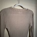 Moussy Vintage Wide Rib Crewneck‎ Knit Sweater Sz XS in tan semi sheer Photo 1