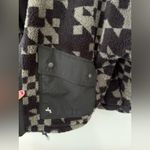 Joy Lab Oversized Checkered Loose Fit Fleece Cropped Jacket Black Green Size M L Photo 2