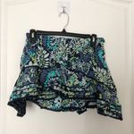 Aerie Womens Skort S Blue Floral Weekend Ruffle Layered Stretch Pull On NWT Photo 1