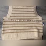 French Connection NWT Size L Ivory Gold Stripe Cotton Blend Sleeveless Knit Top Photo 9
