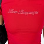 Princess Polly  red love language short sleeve fitted baby tee crop top  Photo 7