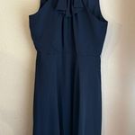Jenny Packham Midnight Navy Blue Chiffon Halter Tie Midi Bridesmaid Dress 14 Photo 1