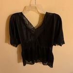 Buckle Red by BKE Black Lace Plunging V-Neck Blouse Photo 2