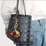 T Party Fashion Cherry Keychain Charm - Resin 🍒 with Gold-Tone Metal Clip for Handbag and Purse Photo 7