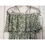 Hailey & Co. Jumpsuit Sz L Green Vine Print Halter Wide Leg "My Next Adventure" Photo 6