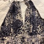 Free People Beach Day Halter Mini Dress Black Blue White LARGE Photo 10