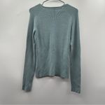 Michael Kors  Silk Blend Light Blue Ribbed Long Sleeve Pullover Sweater Sz M‎ Photo 3