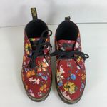 Dr. Martens  Burgundy Floral Boots Women Size 5 Photo 1