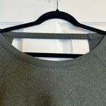 Chaser Ribbed Knit Top Open Back Long Sleeve Casual Olive Green Shirt Photo 2
