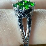 Natural Chrome Diopside Black Spinel Sterling Silver Ring Size 10 Photo 2