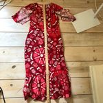 Rhode x Target NWT Women's Large Zinnia Floral Print Bell Sleeve Midi Dress 8 Red Photo 11