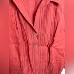 Gerard Darel  Salmon Linen Coastal Button Front Blouse Photo 4