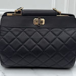 Badgley Mischka Quilted Mini Tote Crossbody Bag Black New With Tags Photo 0