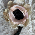Handmade Elegant Floral Hair Clip - Black and Pink Photo 0