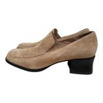 Lisa Says Gah Suede Leather Block Heeled Loafers Size 9 Photo 2