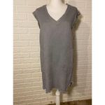 Cloth & Stone Anthropologie Sunwashed Grey Frayed Hem Tencel Mini Dress, XS Photo 0