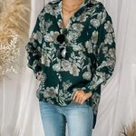 Elan  Floral Button Down Blouse - Size Small Photo 8