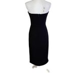 Leith Size M Strapless Midi Dress Black Front Slit Cocktail Party Photo 1