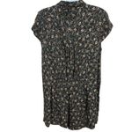 Free People Women's Floral PrintRomper Button Front Short Sleeve Black Size S Photo 1