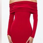 Alice + Olivia Coretta Off-the-Shoulder Long Sleeve Maxi Dress in Red, NWT, Size L Photo 9