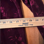 VTG L.L. Bean Cotton Blend oxblood velvet floral embossed long sleeve MAXI 12 Red Photo 5