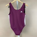 Kappa  222 Banda Auber Bodysuit Maroon Side Stripe Logo 80's Sporty Photo 4