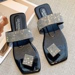 Black rhinestone bling bling sandals 6.5 Photo 0