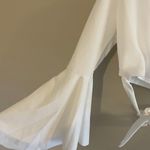 SheIn White Wrap Belle Sleeve Cropped Blouse Photo 1