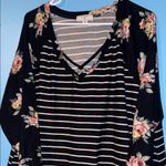 No Comment  Floral Striped Women's Top 3X Photo 1