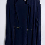 Travelers Long Cardigan & Tank Set Navy Large Chico's 2 Wrinkle Free Photo 0