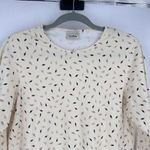 Vintage LL Bean Women’s S Off White Fall Leaves Cotton Long Sleeve Shirt Autumn Tan Photo 3