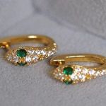 Snake Earrings, Snake Hoop Earrings Gold Photo 5