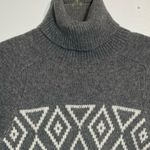 J.Crew  WOOL CASHMERE FAIR ISLE STYLE GRAY AND WHITE TURTLE NECK SWEATER Photo 2