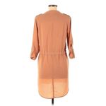Haute Monde Cinch Tie Waist Shirt Dress M 3/4 Sleeve Easy Casual Flowy Clay Photo 3