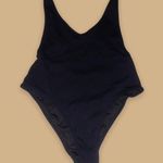 Topshop Black Ribbed One Piece Bathing Suit Photo 0