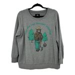 Torrid Sweatshirt Womens 0X Large Smokey The Bear Crew Neck Heather Grey Photo 3