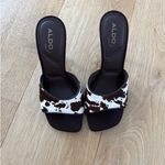 ALDO  Mule Sandals Cowhide Evadalia Size US 5 Brown White Photo 3
