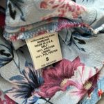 Willow & Clay  Tropical Pink Floral Print Blue Sleeveless Blouse w Tie Small Photo 5