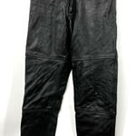 First Genuine Leather Pants Womens Black Smooth Motorcycle Pants Size 28 Photo 0