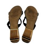 JTM Sandals Black Gold Rhinestones Embellished Bling Shoes Slip On Size 37 6.5 Photo 6