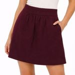 J.Crew Burgundy Wool Blend Pleated A Line Skirt Size 2 Photo 0