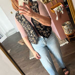 Vintage AGAPO‎ embroidered vest 100% cotton women’s SIZE MEDIUM Black Photo 0