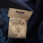 FUZZI XS Dark Blue Strapless Ruched Chiffon Designer Dress Photo 12