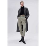 ZARA high-waisted, Baggy Relaxed jeans with a paperbag waist in a light green Photo 8