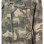 D Jeans Women's Camouflage Denim Jacket Trucker Streetwear Casual Utility Sz M Green Size M Photo 1