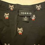 Torrid  Black Raccoon All Over Print Challis Button Front Dolman Blouse Size 0 Photo 2